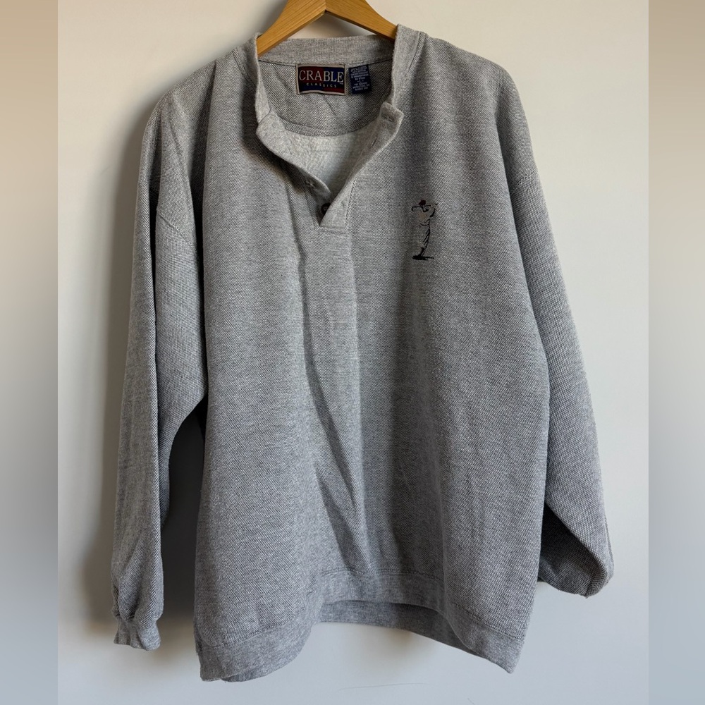 Vintage Crable Classics Golf Henley Pullover Large